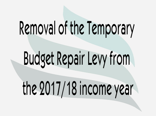 Read more about the article Removal of the Temporary Budget Repair Levy from the 2017/18 income year