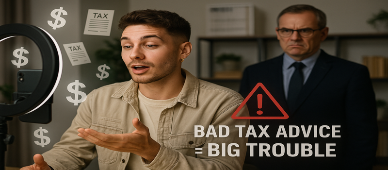 Finfluencer tax advice warning from ATO